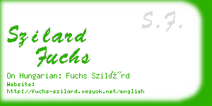 szilard fuchs business card